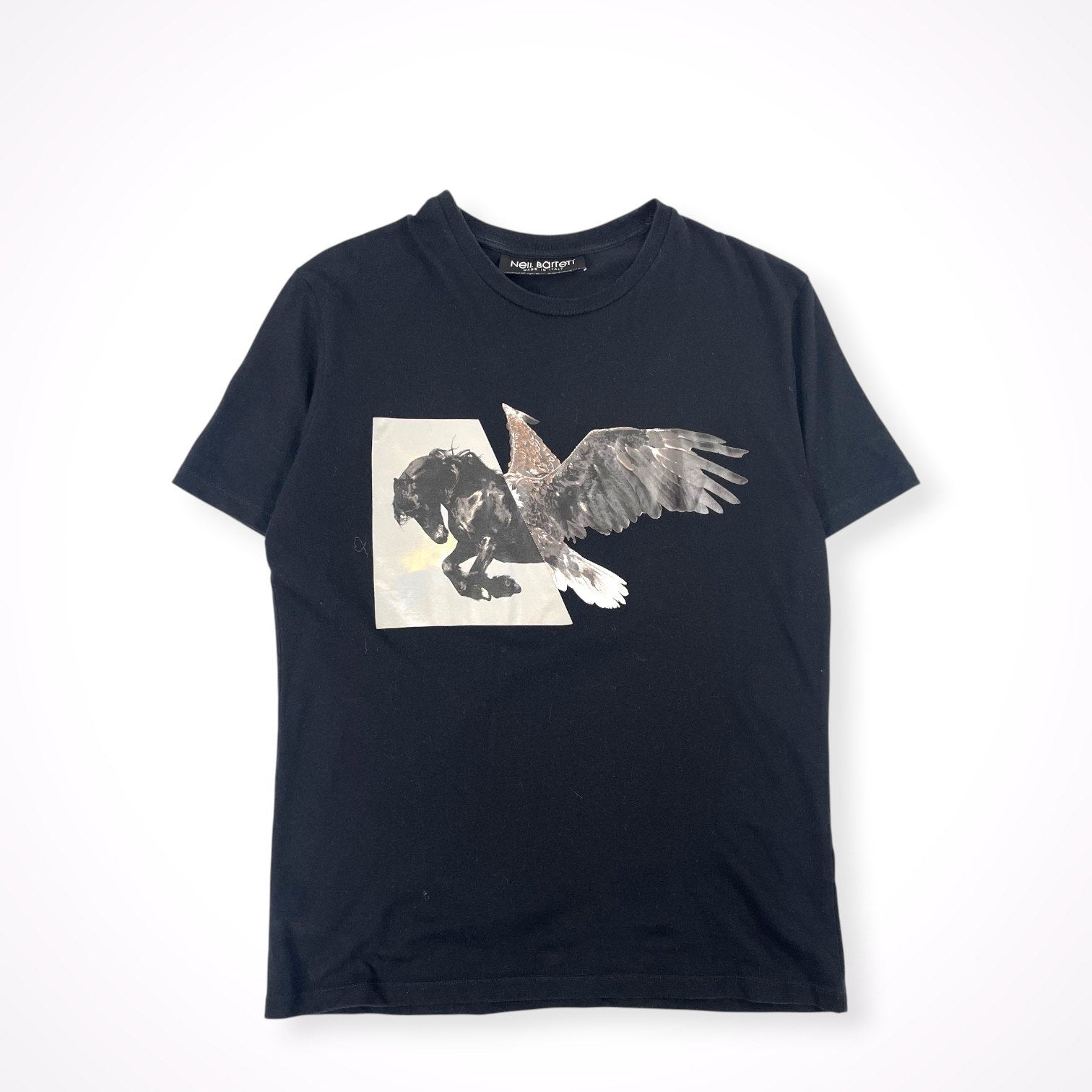 NEIL BARRETT / ホース＆イーグルプリントTEE ハイブリッド 参考定価：30,000程度 SIZE:S