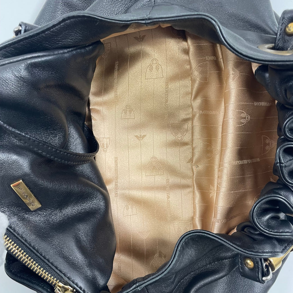 EMPORIO ARMANI / レザーボールハンドバッグ 参考定価：120,000程度