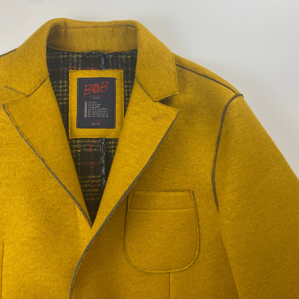 BOB ボブ 大丸取り扱い / ボンディングハンドワークジャケット MADE IN ITALY 参考定価：45,000程度  SIZE:1050（L程度）