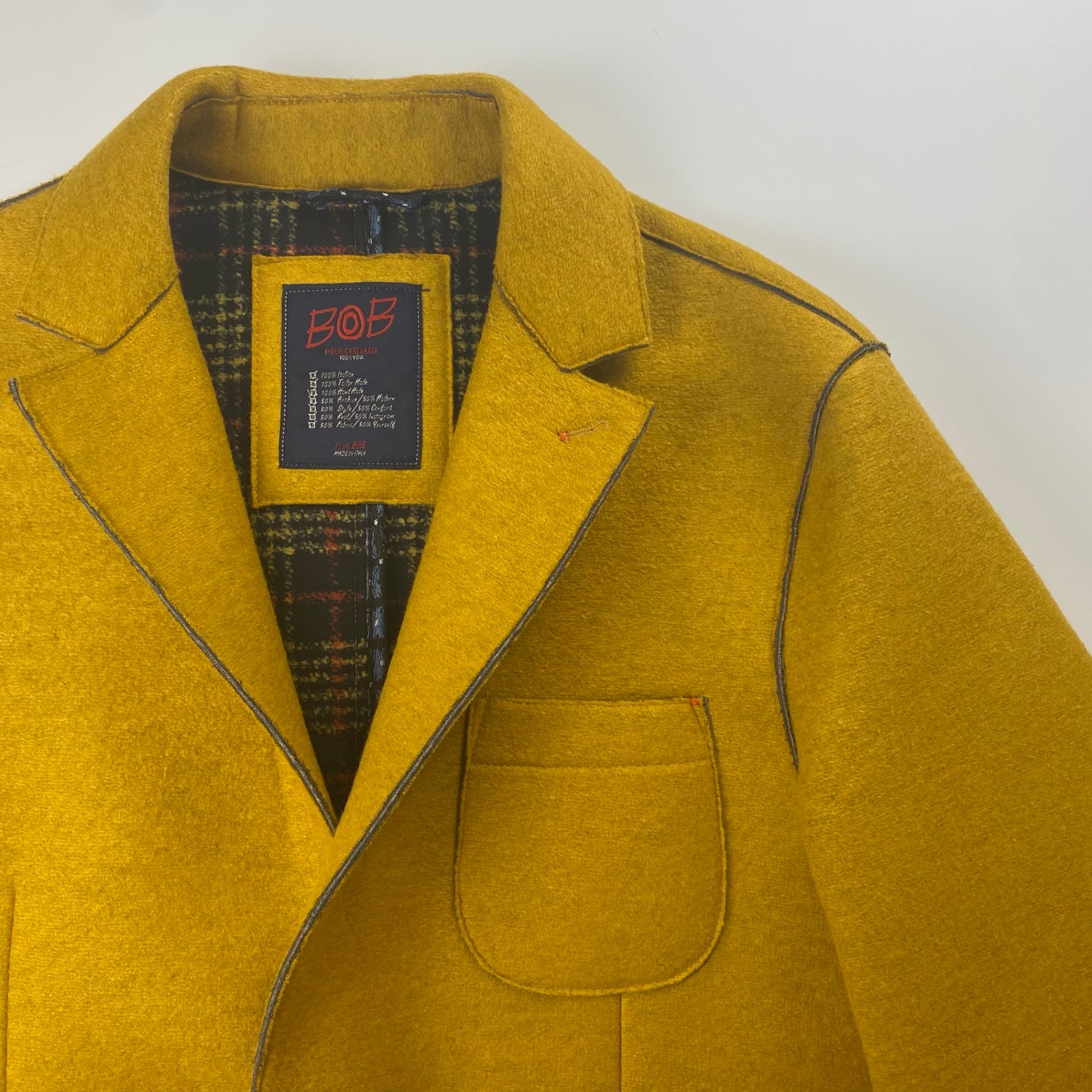 BOB ボブ 大丸取り扱い / ボンディングハンドワークジャケット MADE IN ITALY 参考定価：45,000程度  SIZE:1050（L程度）