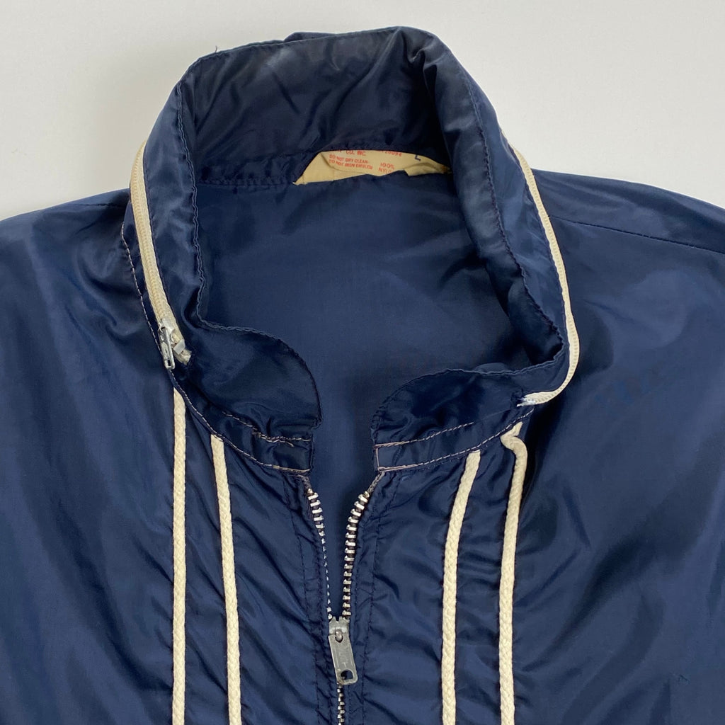 60年代 Champion チャンピオン / ヴィンテージナイロンジャケット ランタグ C中 片ツメ ネイビー SIZE:L
