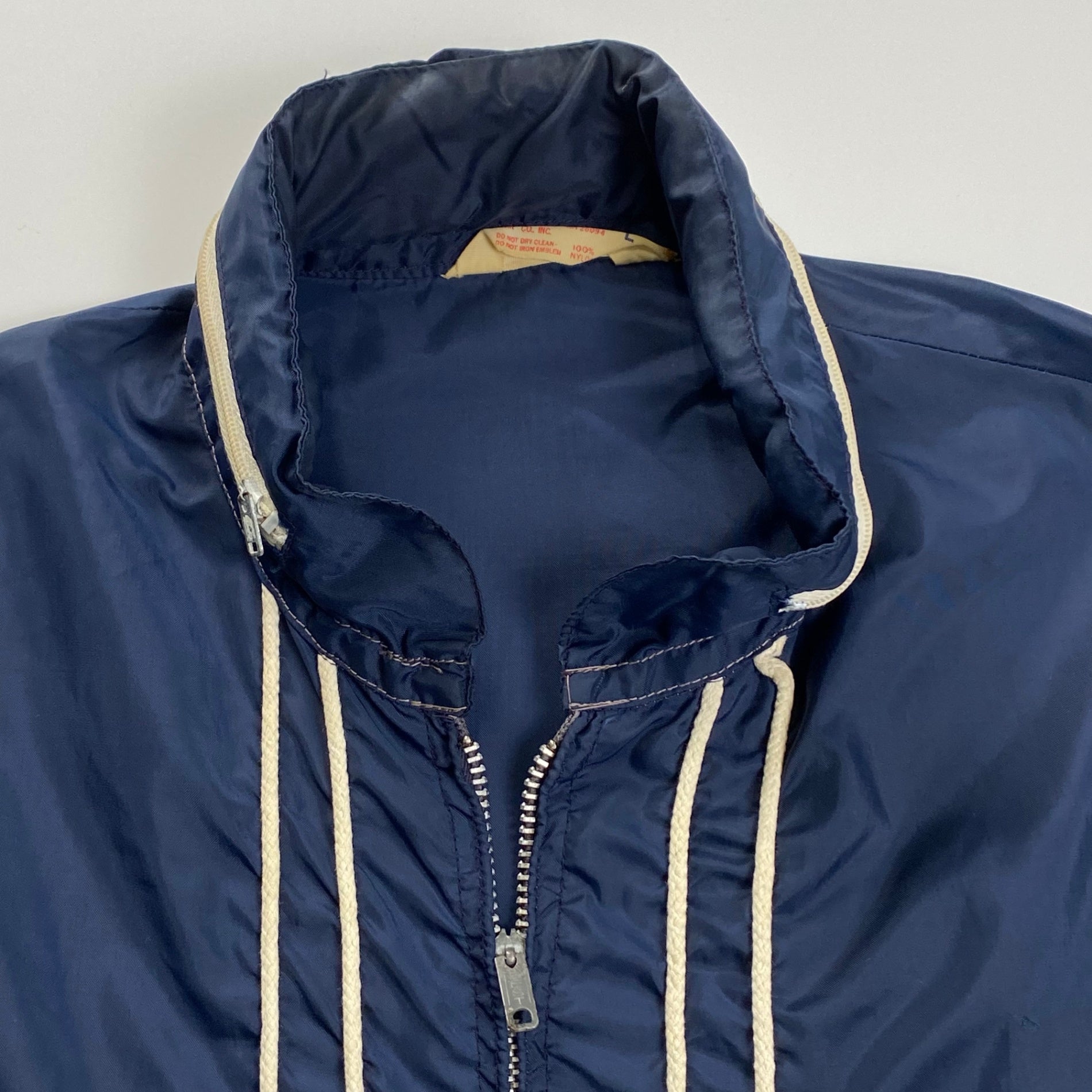 60年代 Champion チャンピオン / ヴィンテージナイロンジャケット ランタグ C中 片ツメ ネイビー SIZE:L