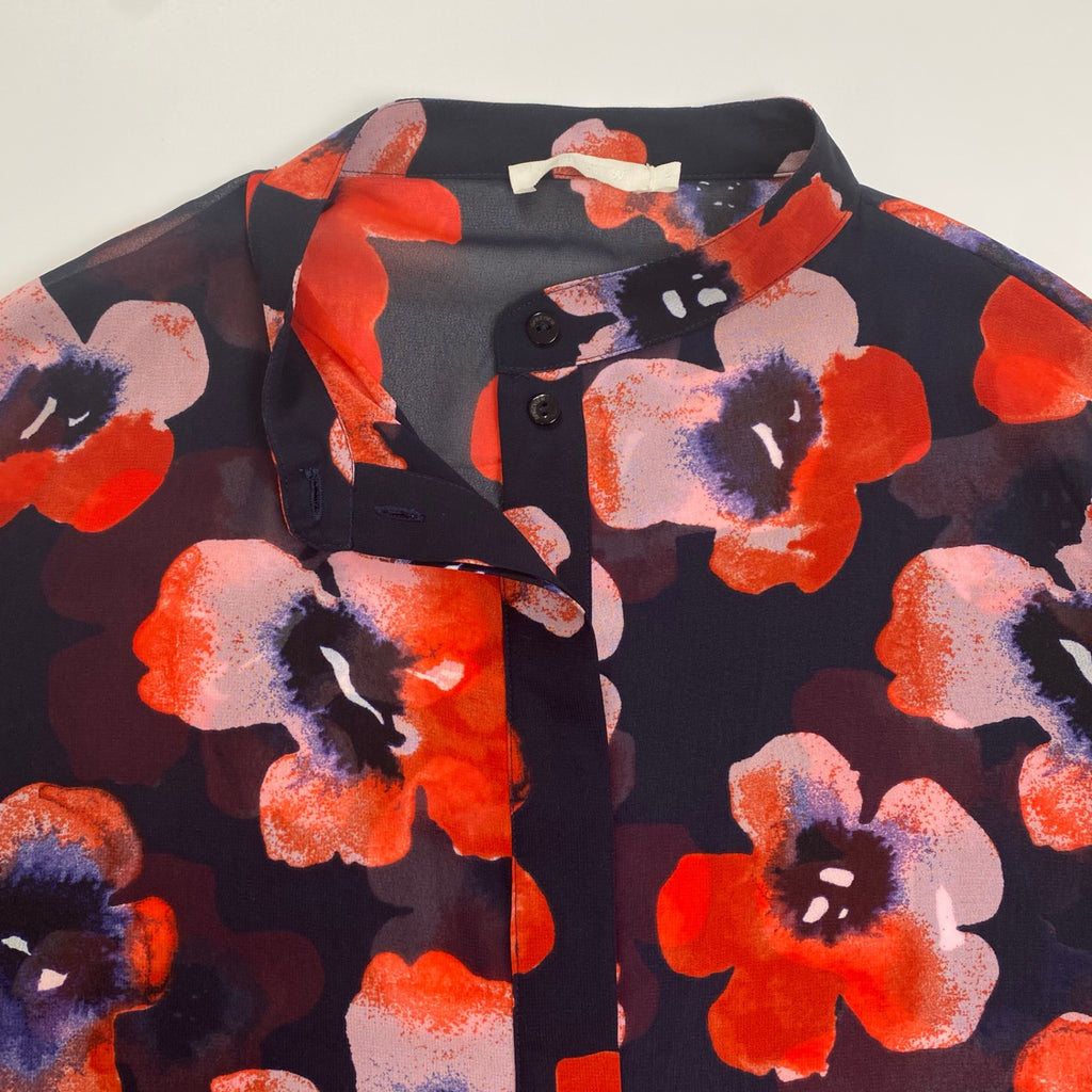 5 PREVIEW ファイブ プレビュー / シャツワンピース フラワープリント チャーム付 参考定価：40,000程度 SIZE：S