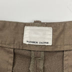 NUMBER NINE ナンバーナイン / PEツイルウエストコードワイドパンツ オリーブ 参考定価：12,000+tax SIZE:3