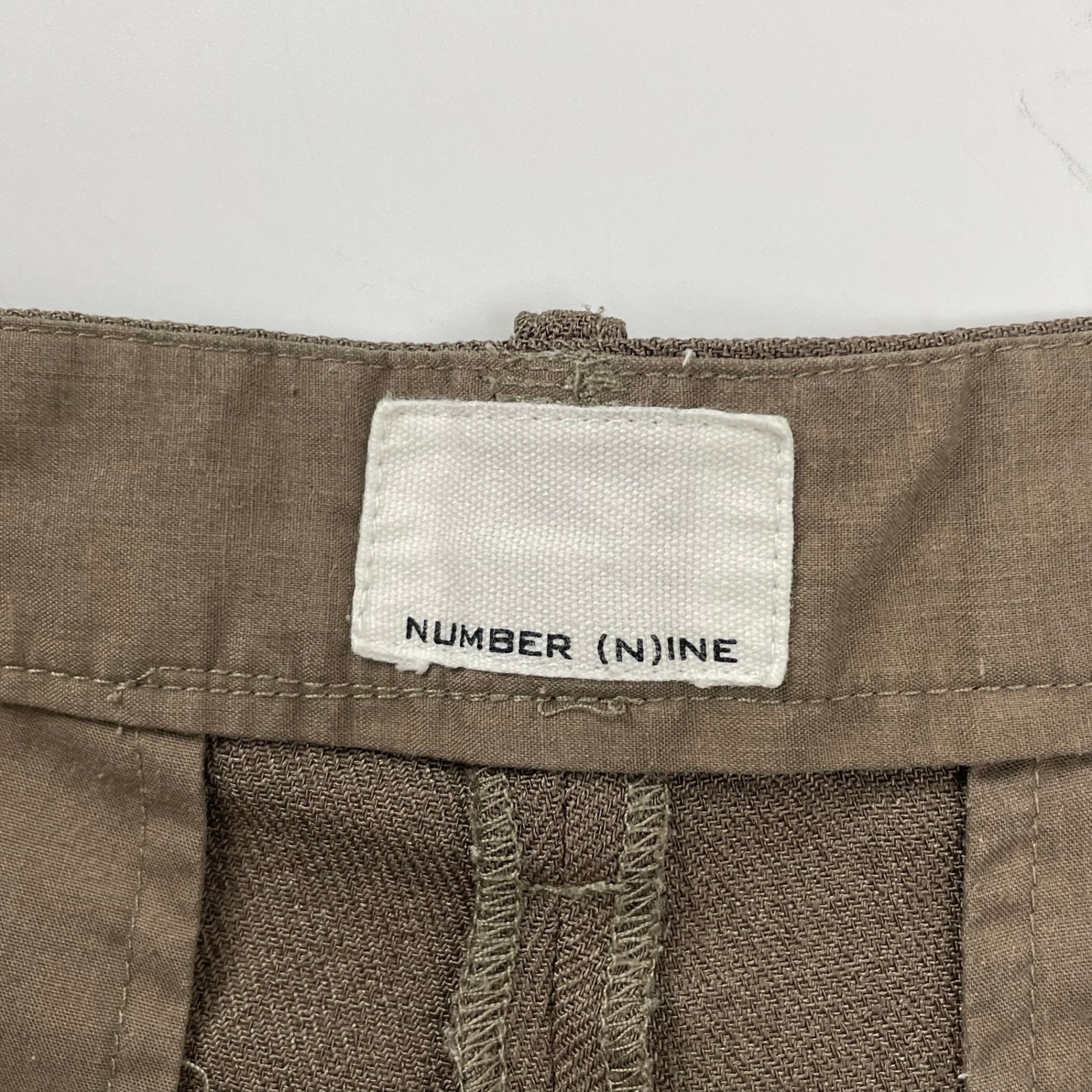 NUMBER NINE ナンバーナイン / PEツイルウエストコードワイドパンツ オリーブ 参考定価：12,000+tax SIZE:3