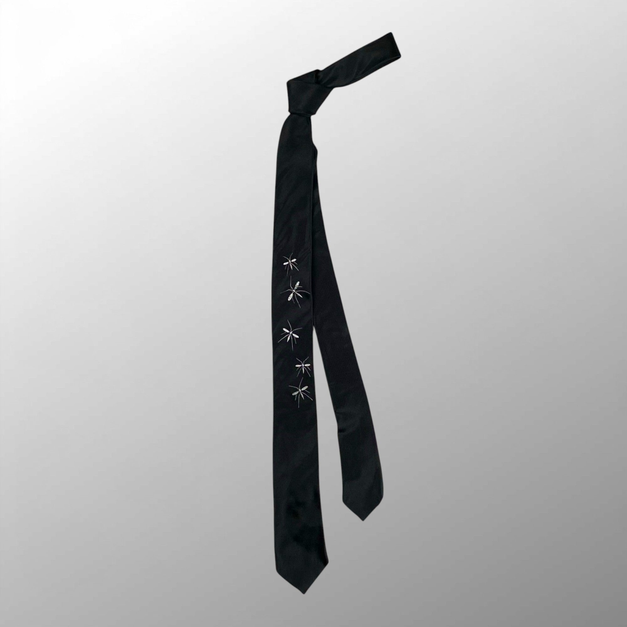 クリス期 アーカイブ Dior HOMME ディオール オム / アメンボ刺繍 ナロータイ モノトーン