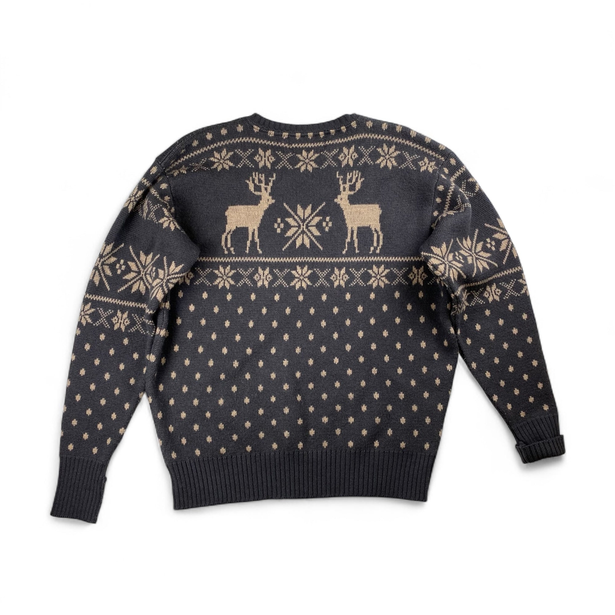 VINTAGE 赤三ツ星 RRL ダブルアールエル / ノルディック セーター ニット トナカイ SIZE：L