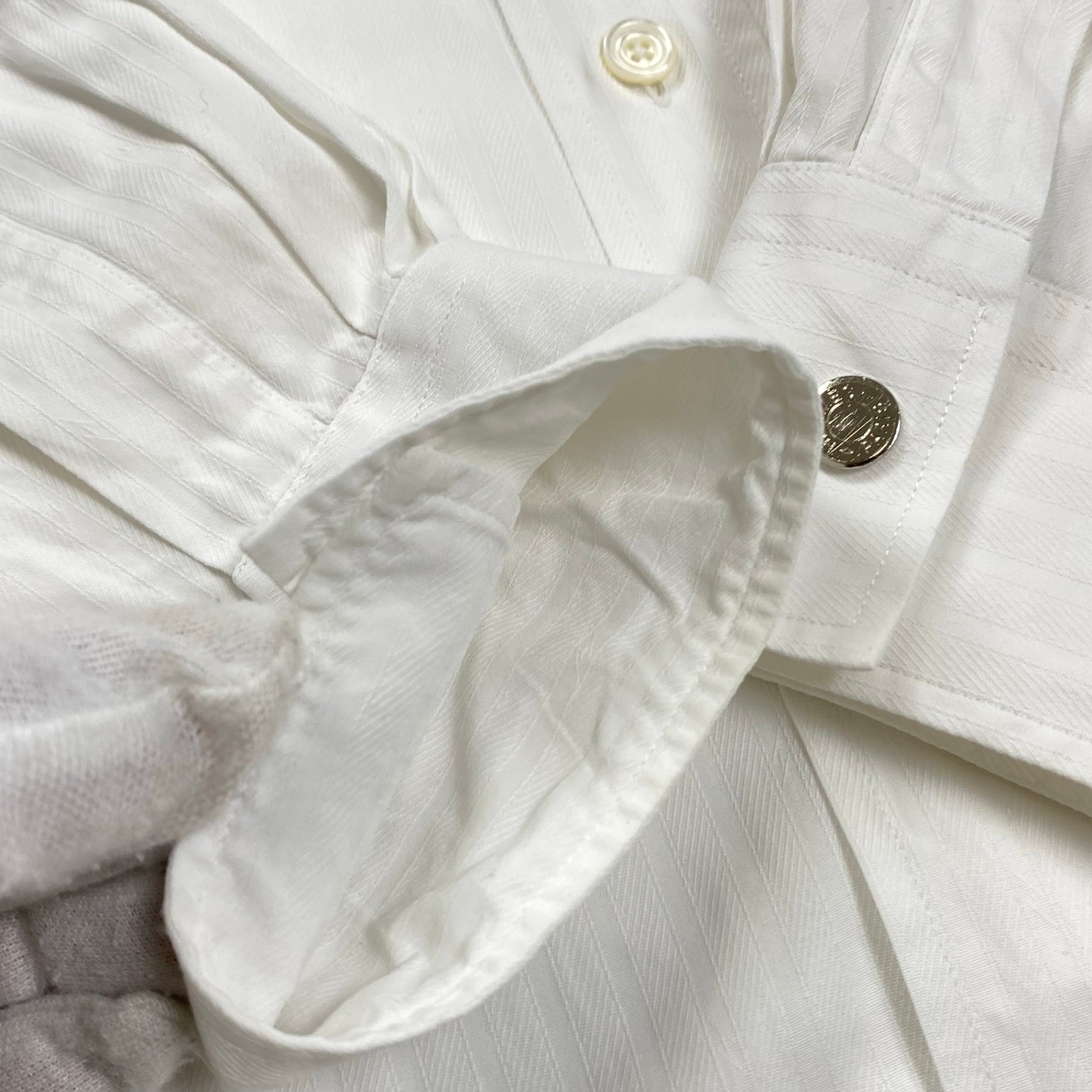 HERMES エルメス / ドビーストライプ シャツ セリエボタン MADE IN FRANCE SIZE:42(L程度)