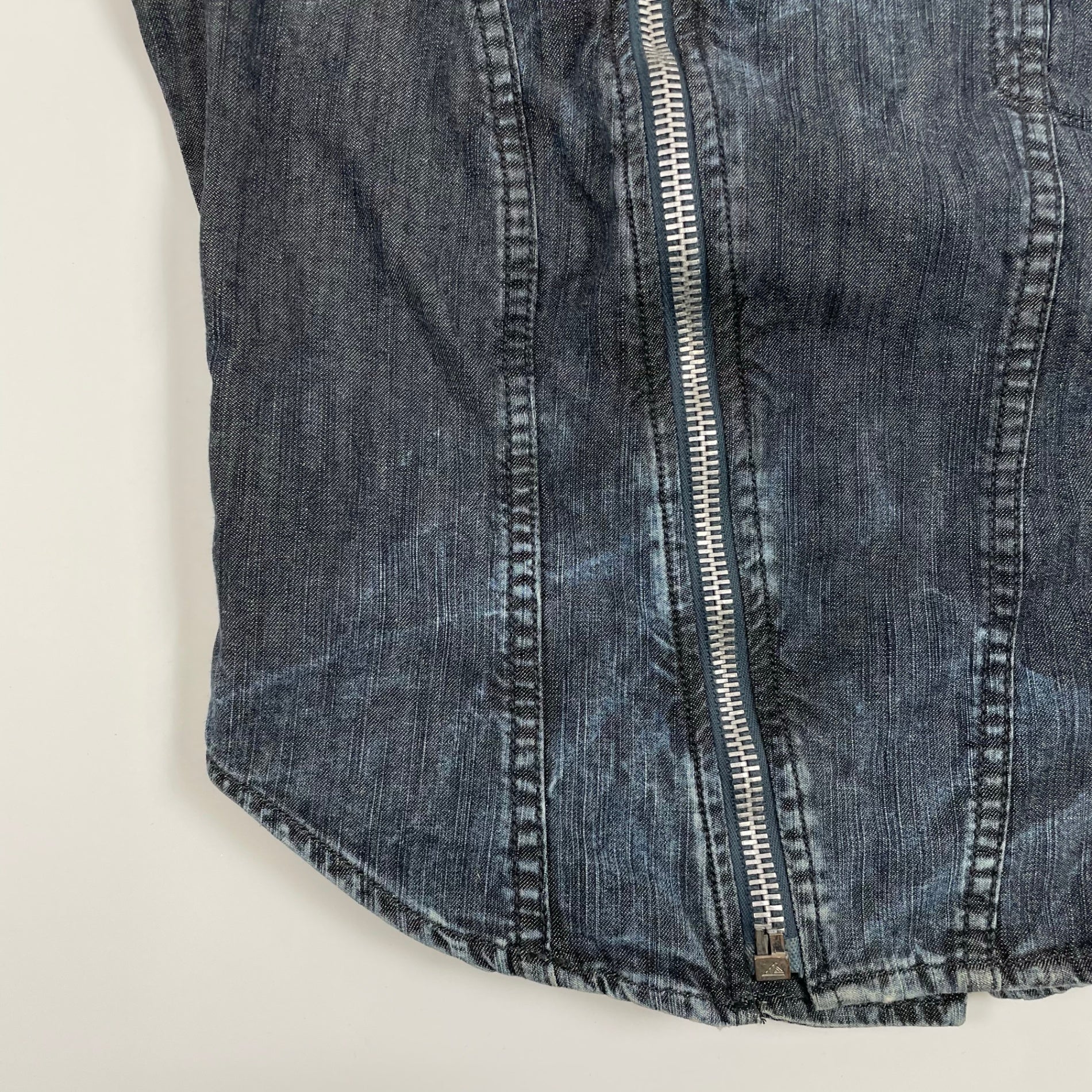 DIESEL ディーゼル / 00sライダースフェードデニムベスト SIZE:M