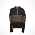 DOLCE&GABBANA / ヴァージンウール ヘンリーネックリブニット  SIZE:50