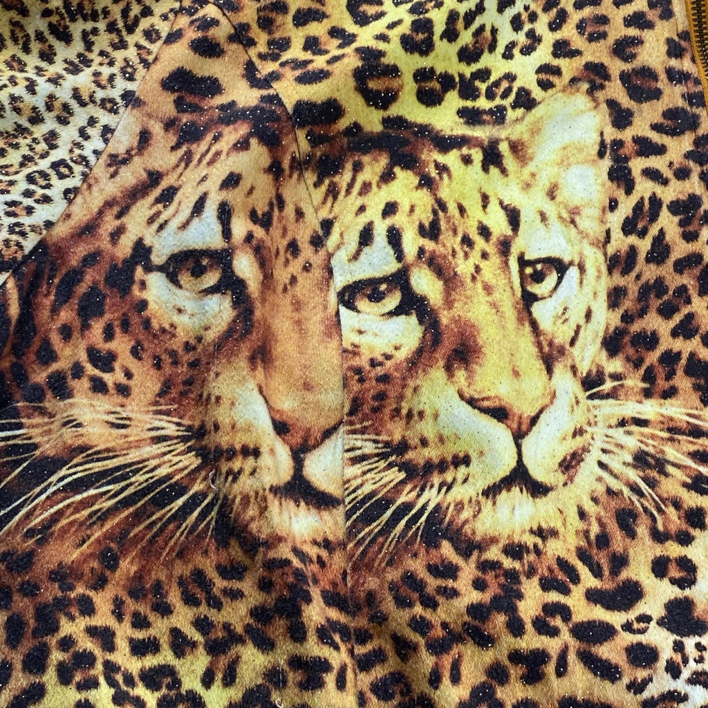 ジャーマンデザイナーズ 古着 marque noire / ヒョウ柄 ビッグシルエット ジッアップジャケット ドイツ ジャーマン SIZE：XL程度