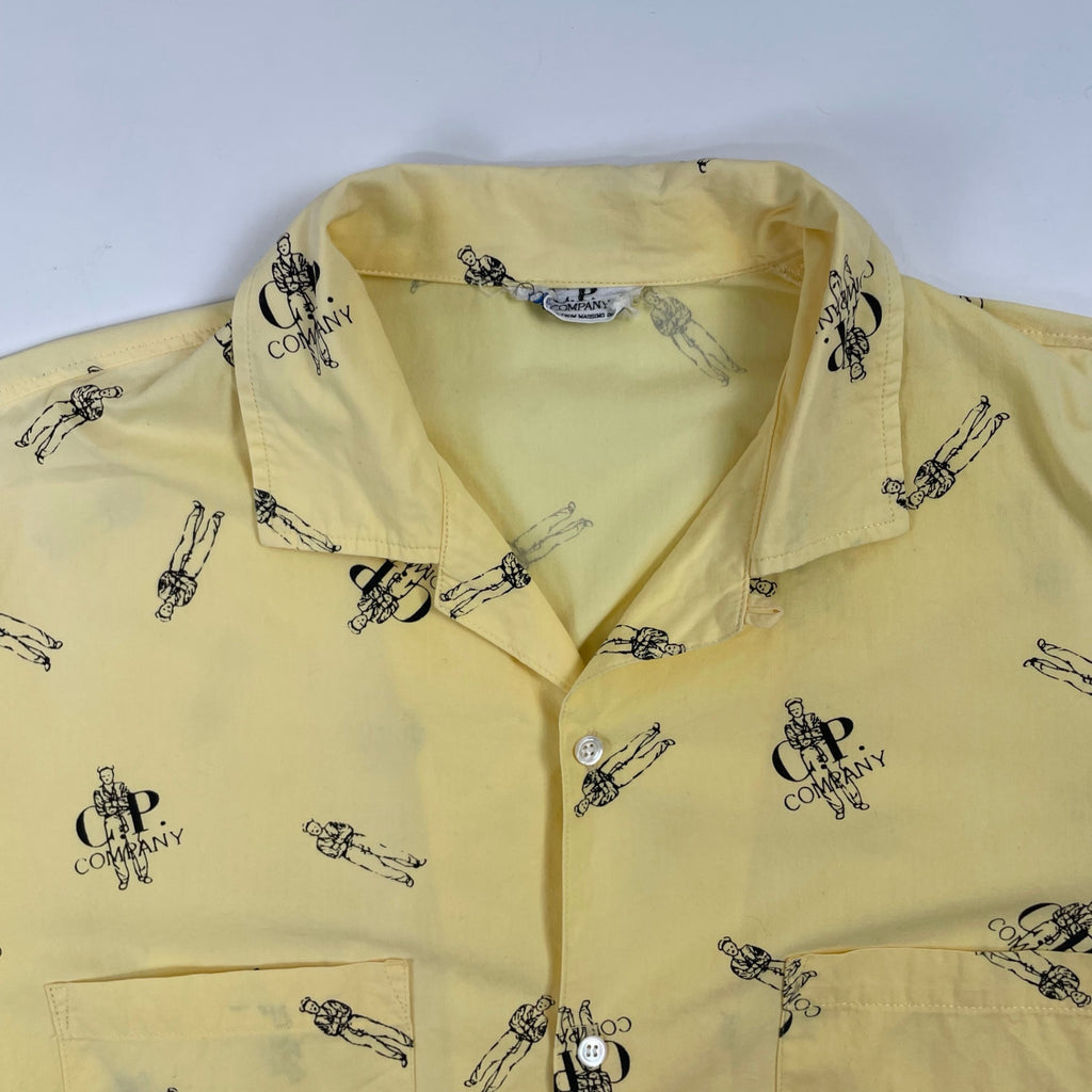 C.P. COMPANY / 8-90s オープンカラーロゴシャツ SIZE:L程度