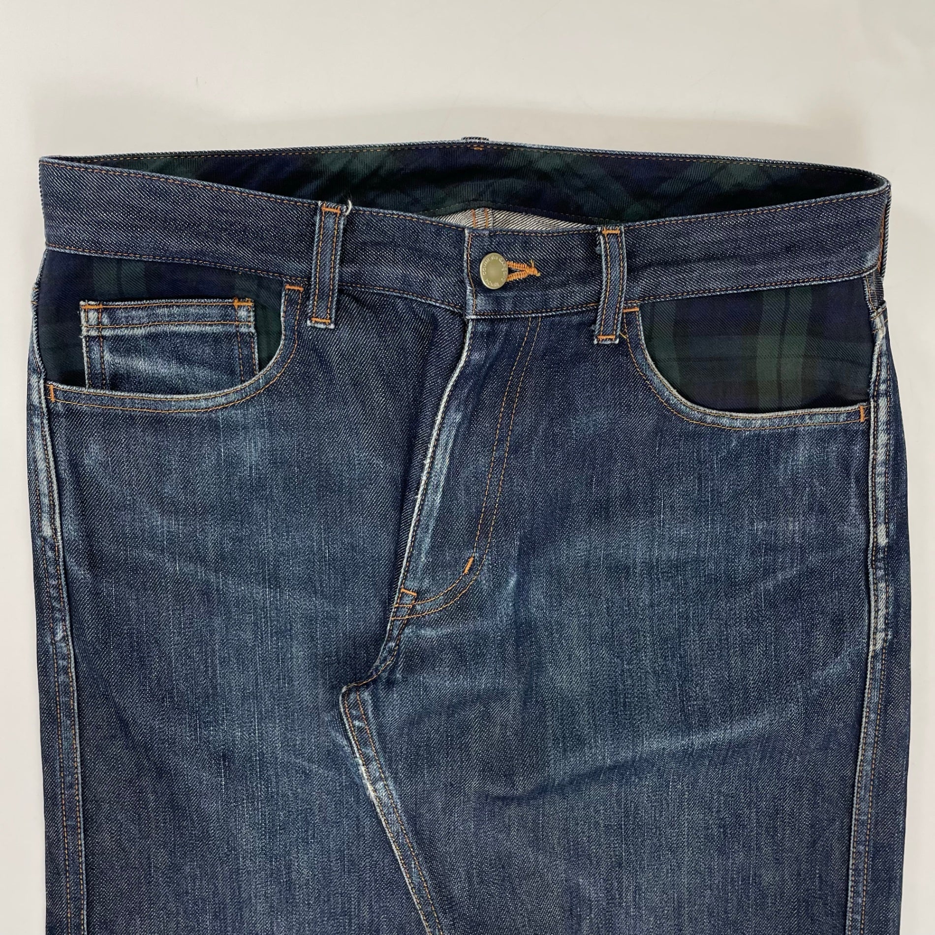 COMME des GARCONS HOMME / 11SS ブラックウォッチ切替デニムパンツ SIZE:XS