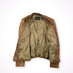 EMPORIO ARMANI / レザーノーカラージャケット 参考定価：150,000程度 SIZE:44