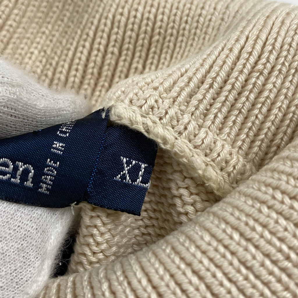 【超希少】 90s Polo by Ralph Lauren ポロ ラルフローレン / シルク100％ ワイド・ショート ニット ポロシャツ SIZE：XL