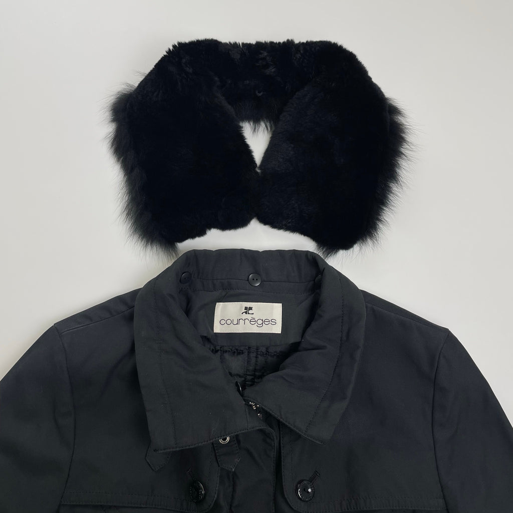 courreges クレージュ / ライナー付 リアルファー ジャケット ブラック 参考定価：60,000程度 SIZE:11