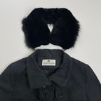 courreges クレージュ / ライナー付 リアルファー ジャケット ブラック 参考定価：60,000程度 SIZE:11