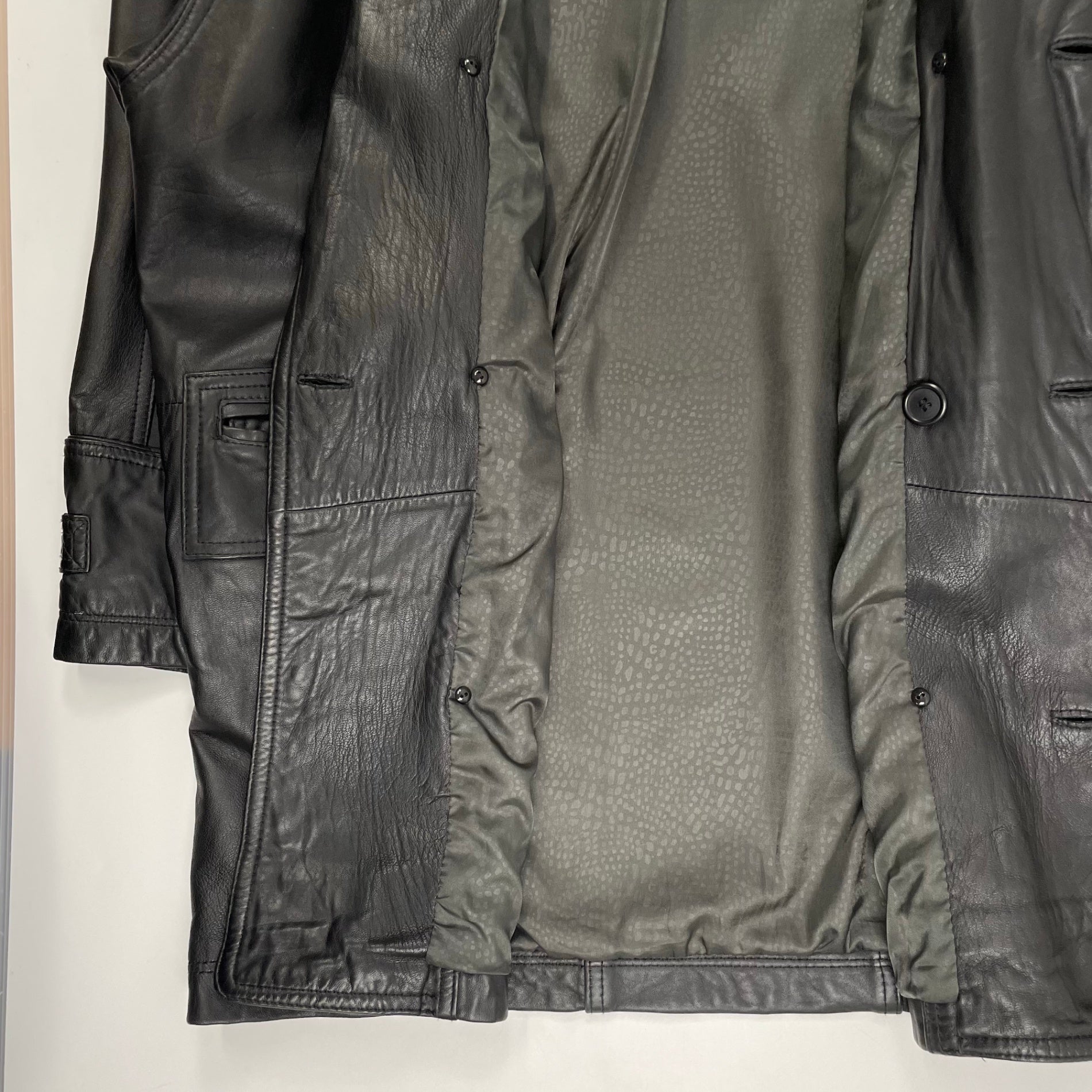 VINTAGE ヴィンテージ / ショールカラーレザーハーフコート SIZE:L