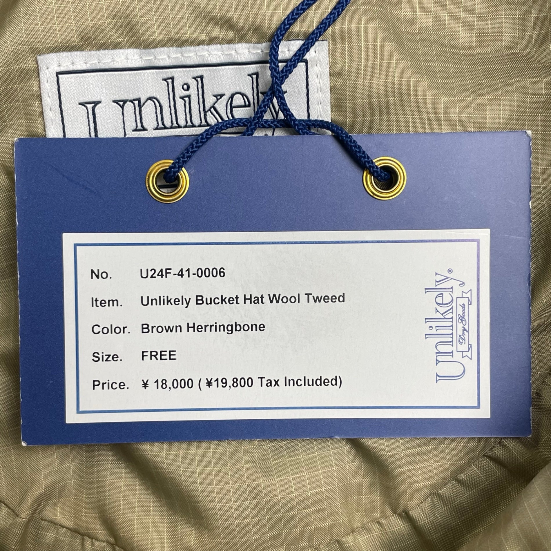 Unlilkely アンライクリー / Bucket Hat Wool Tweed ハット 24AW 参考定価：18,000+tax SIZE:FREE