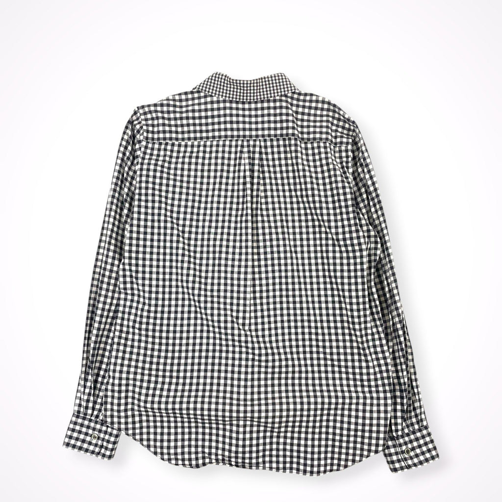 BLACK COMME des GARCONS / 丸襟 ギンガムチェック切替ドッキングシャツ 1M-B019 AD2014 SIZE:M