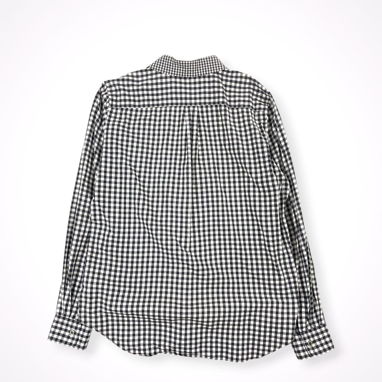 BLACK COMME des GARCONS / 丸襟 ギンガムチェック切替ドッキングシャツ 1M-B019 AD2014 SIZE:M