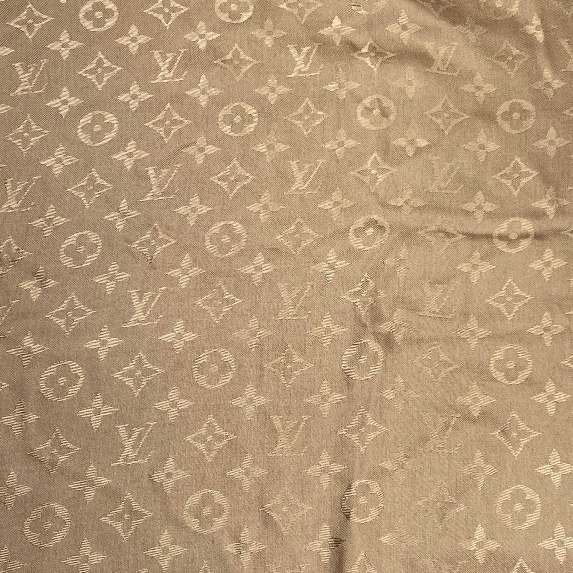 【箱付】 LOUIS VUITTON ルイ・ヴィトン / 大判ストール ショール マフラー モノグラム ブラウンゴールド 402336 140cm