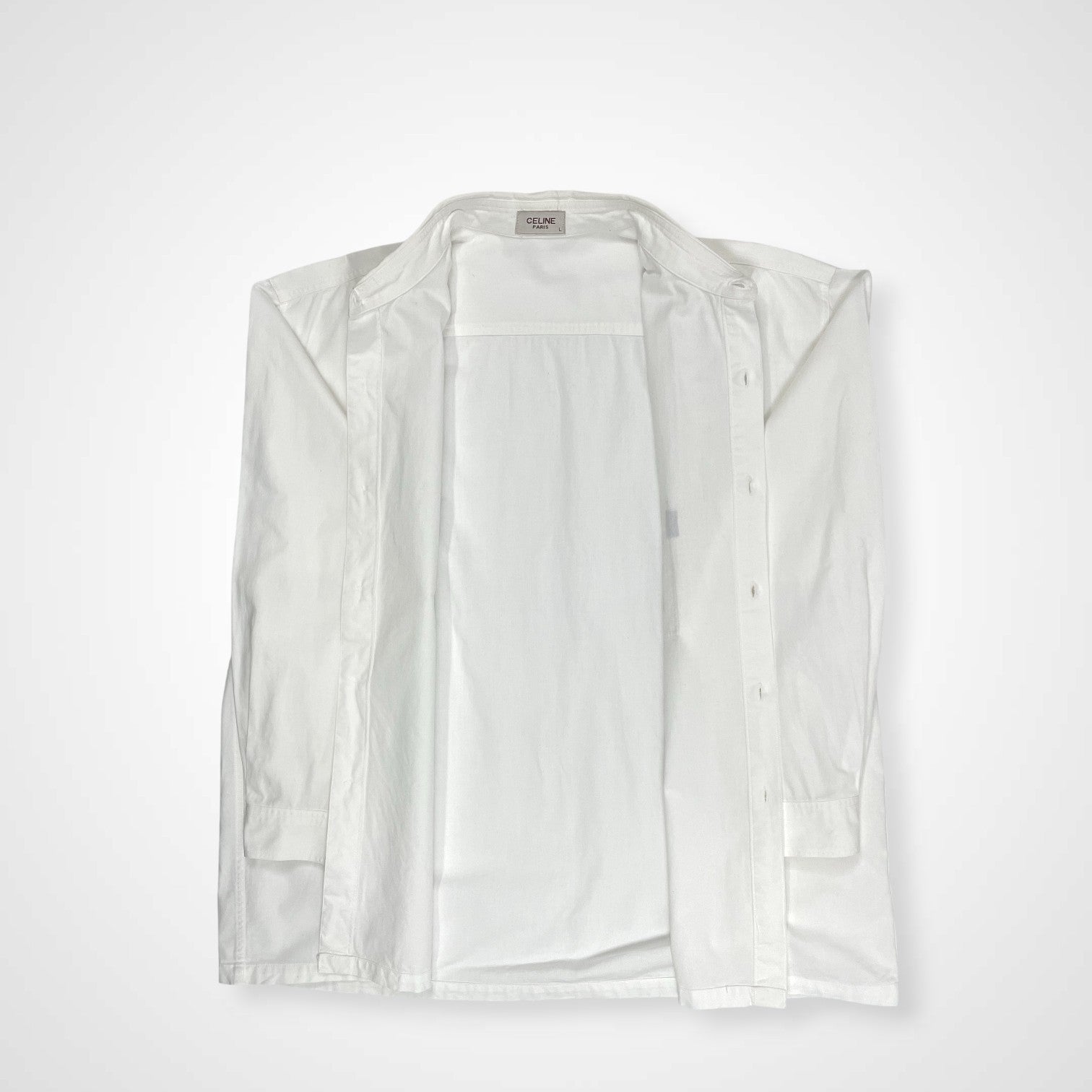 CELINE セリーヌ / 馬車刺繍ヴィンテージコットンシャツ ホワイト SIZE
