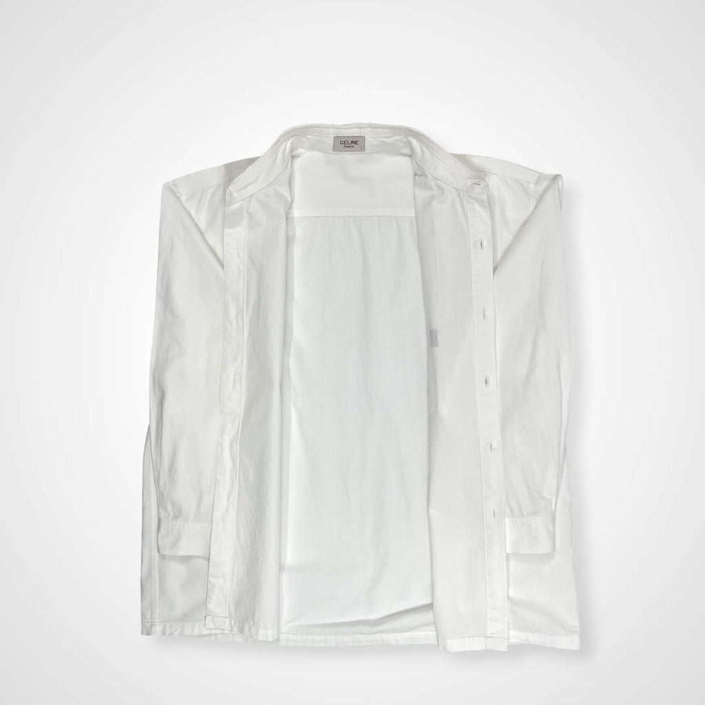 CELINE セリーヌ / 馬車刺繍ヴィンテージコットンシャツ ホワイト SIZE:L