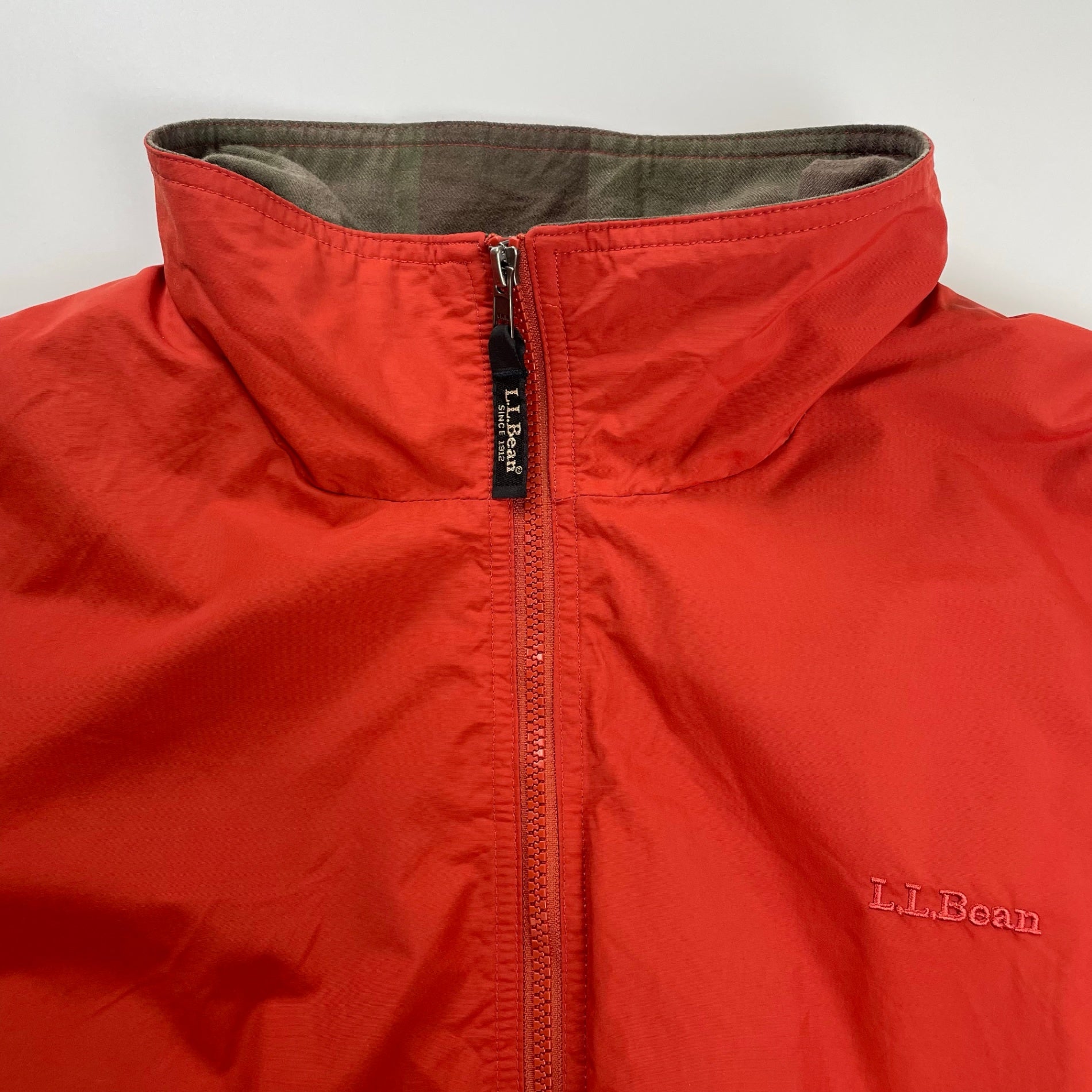 L.L. Bean エルエルビーン / ウォームアップジャケット チェック裏地 マットオレンジ SIZE:XXL