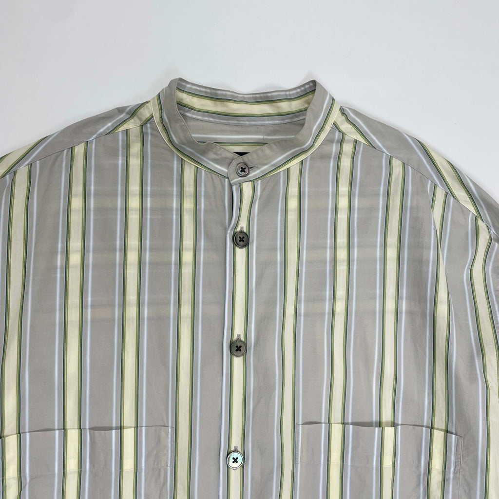 CABaN キャバン / ストライプバンドカラーシャツ 参考定価：30,000程度 SIZE:L