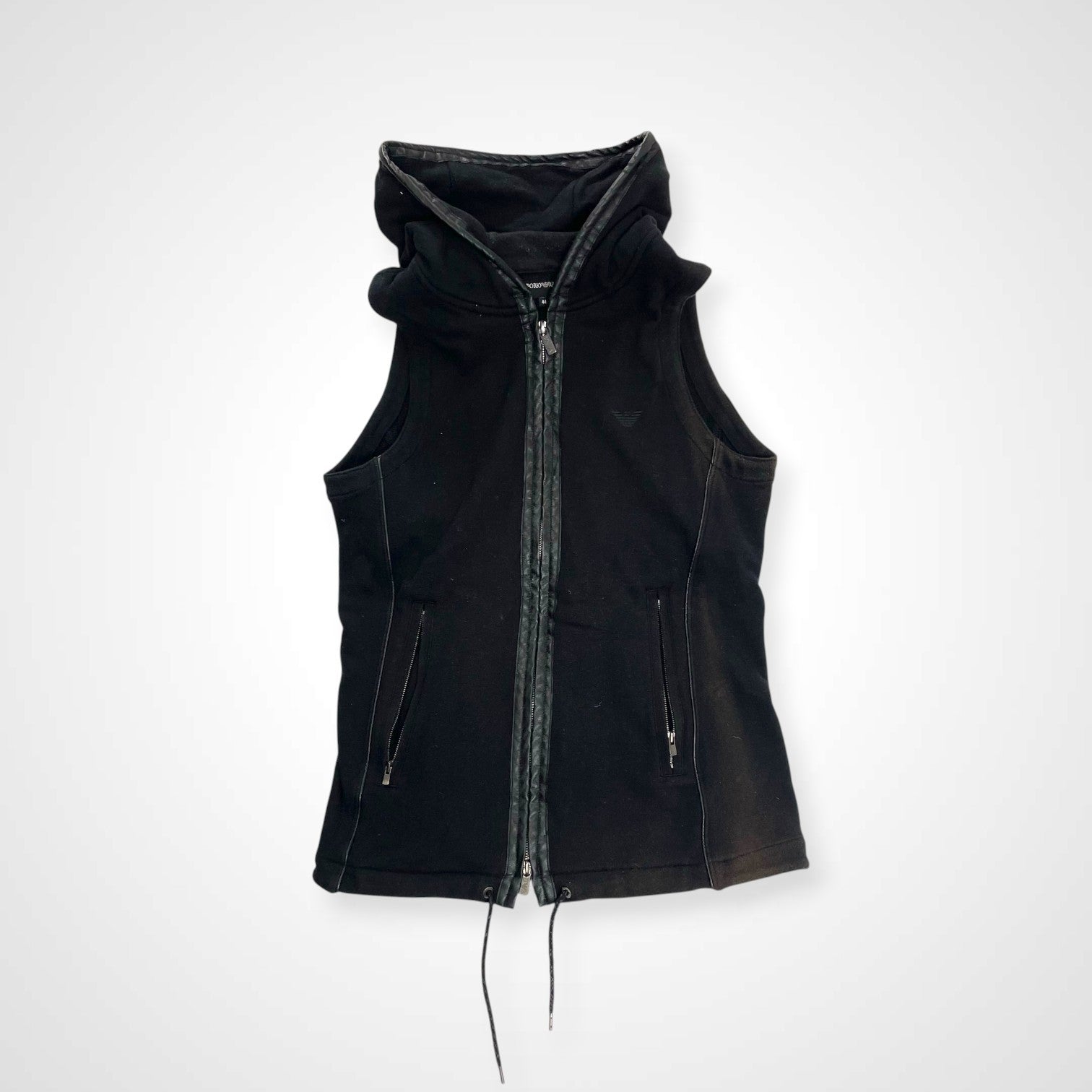 EMPORIO ARMANI エンポリオ アルマーニ / アーカイブフーディーベスト ブラック SIZE:44