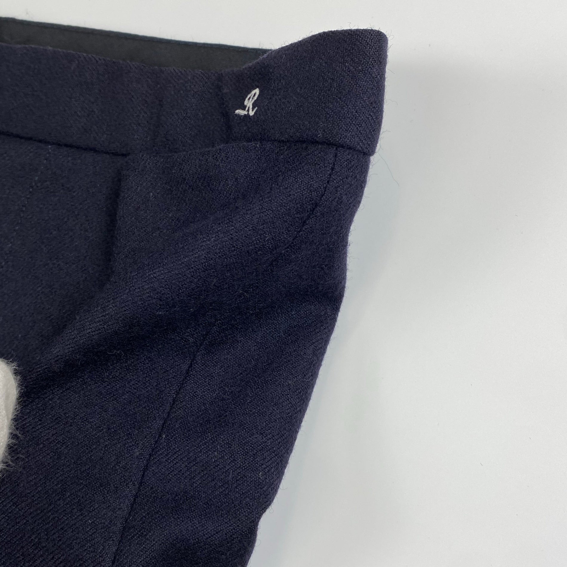 【04AW wave期】 RAF SIMONS ラフシモンズ / エンブロイダリー ミニマル スラックス ネイビー SIZE:46