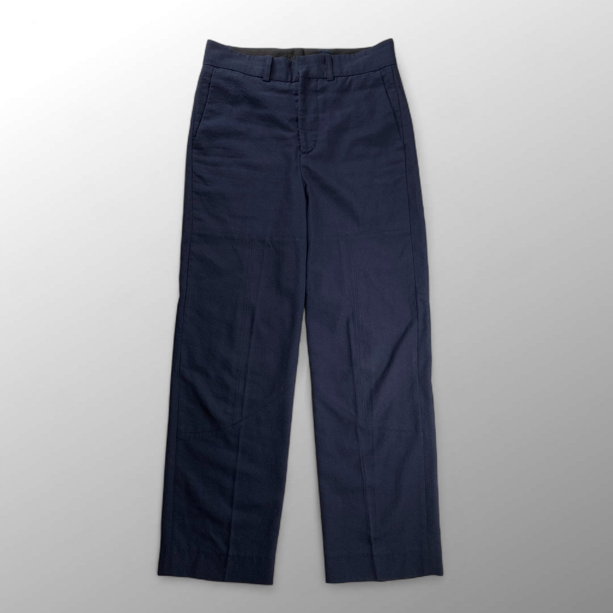 NOBUYUKI MATSUI ノブユキ マツイ / FRAMED PATTERN SLACKS スリット スラックス ネイビー 参考定価：56,000+tax SIZE:3(L程度)