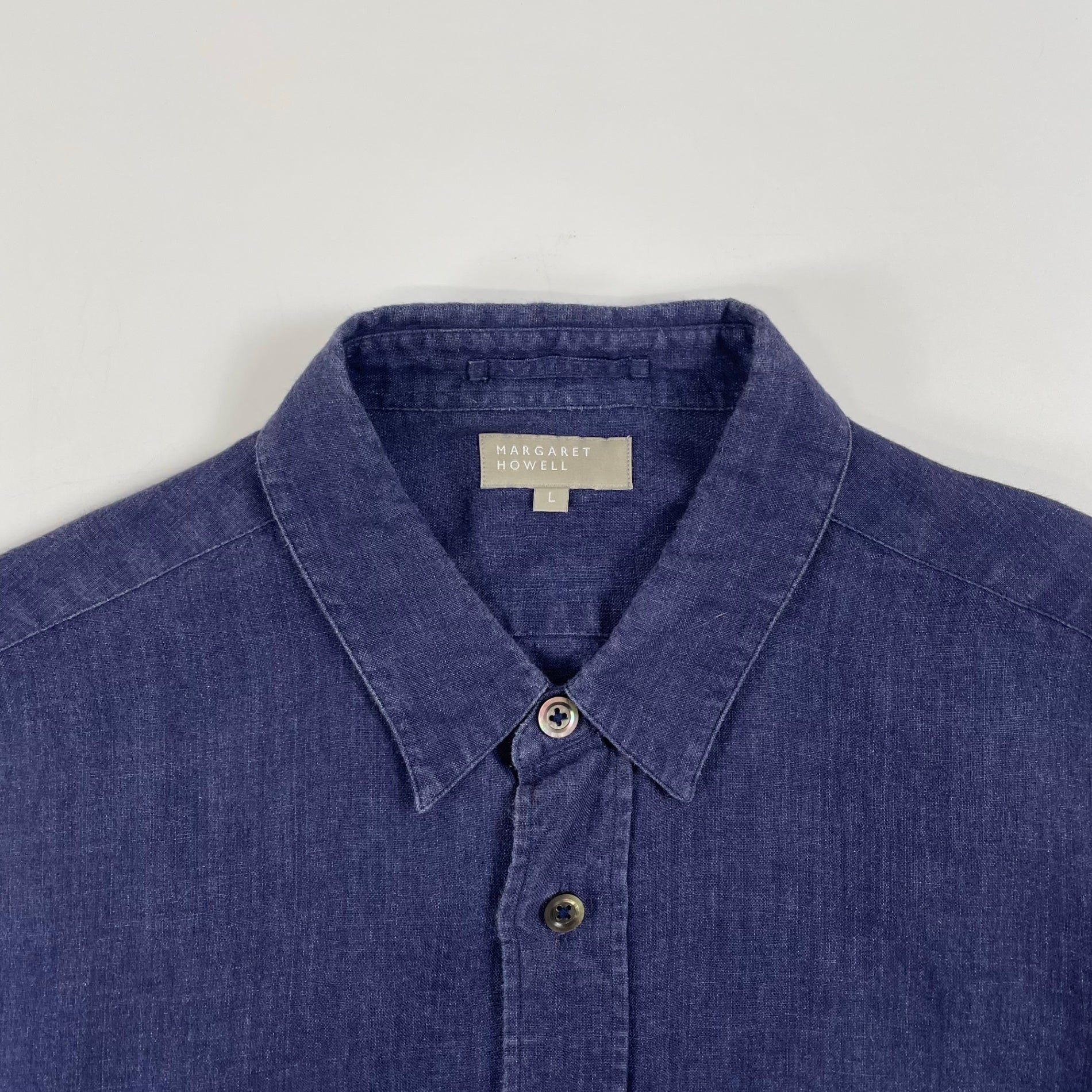 MARGARET HOWELL / 日本製 茄子紺リネンシャツ SIZE：L – BAUM store