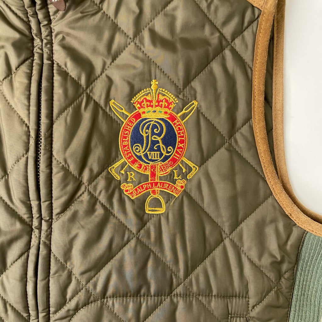 RALPH LAUREN / レザー切替キルティングベスト 参考定価：55,000程度 SIZE:M