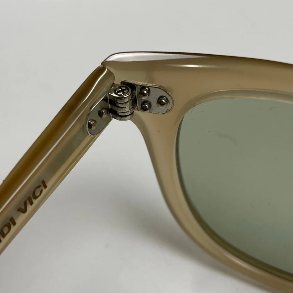 Mark McNairy x GLCO[Garrett Leight] マークマクナリ― ギャレットライト / コラボサングラス ベージュ×ライトグリーン 度なしカラーレンズ入り SIZE:46□23