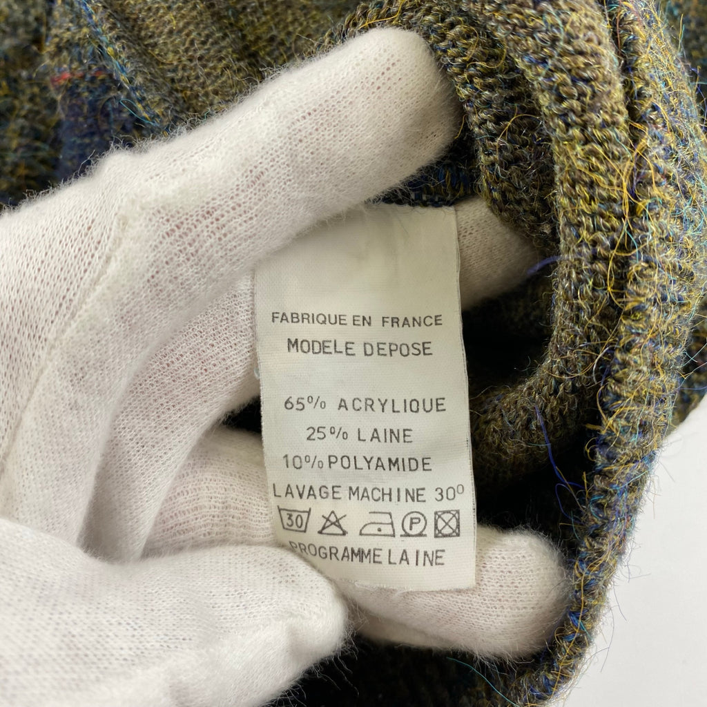 【VINTAGE】 CHAIRMAN チェアマン / フランス製生地 ブロックチェックヴィンテージカーディガン SIZE:XL