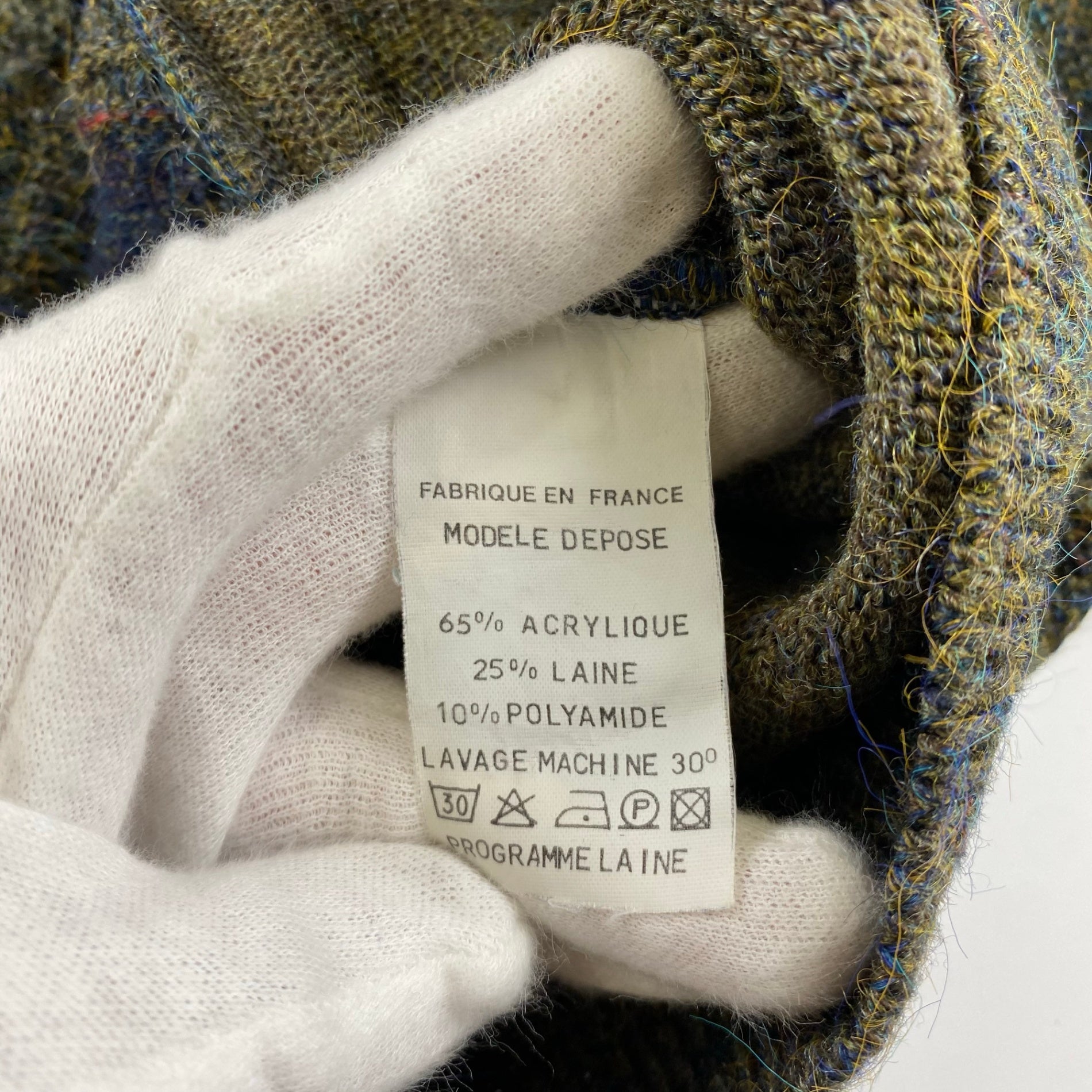 【VINTAGE】 CHAIRMAN チェアマン / フランス製生地 ブロックチェックヴィンテージカーディガン SIZE:XL