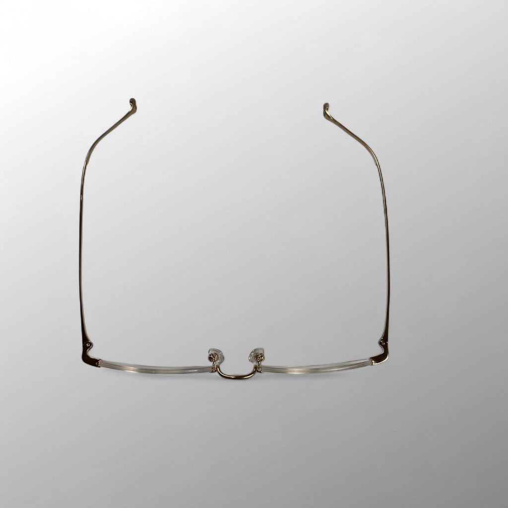 【極美品】 金子眼鏡 × 井戸多美男 職人シリーズ / サンプラチナ アンダーリム 度なしクリアレンズ T429 BWG 参考定価：52,000+tax