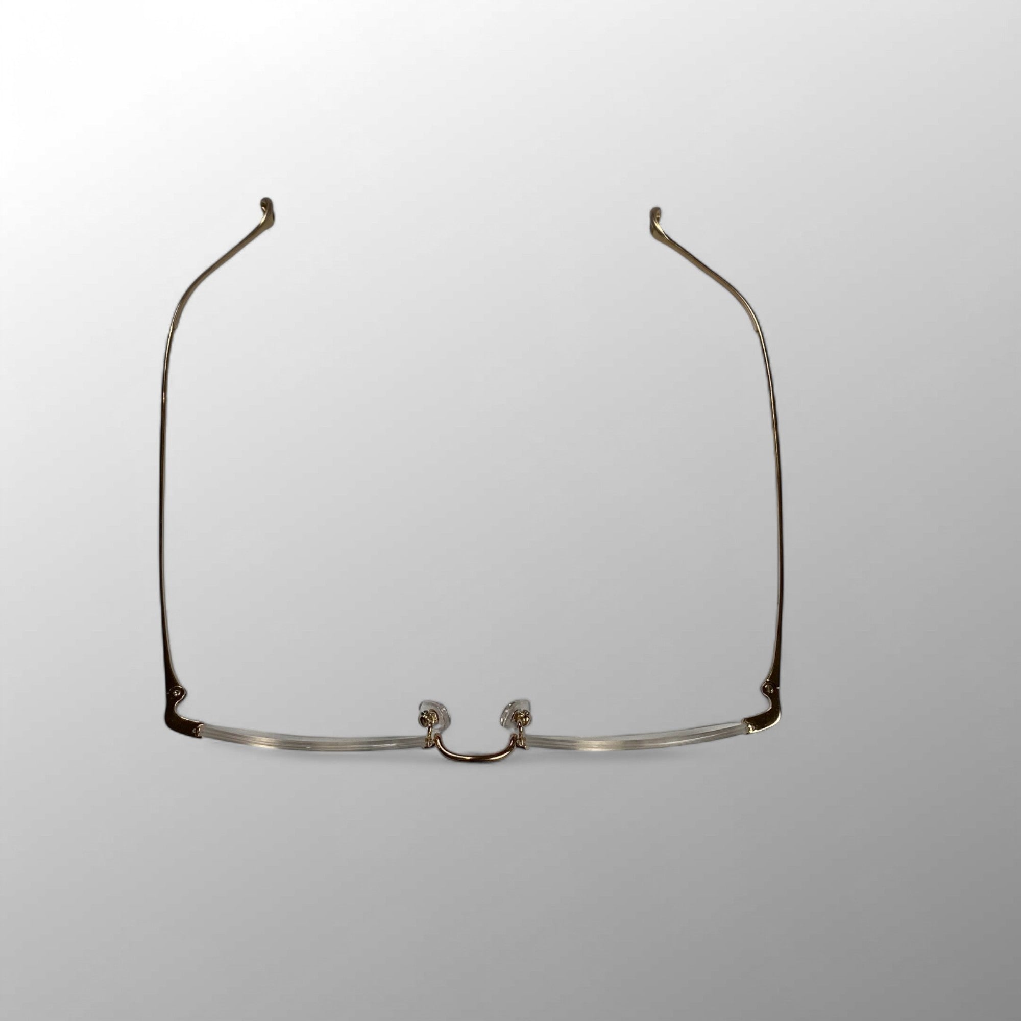 【極美品】 金子眼鏡 × 井戸多美男 職人シリーズ / サンプラチナ アンダーリム 度なしクリアレンズ T429 BWG 参考定価：52,000+tax