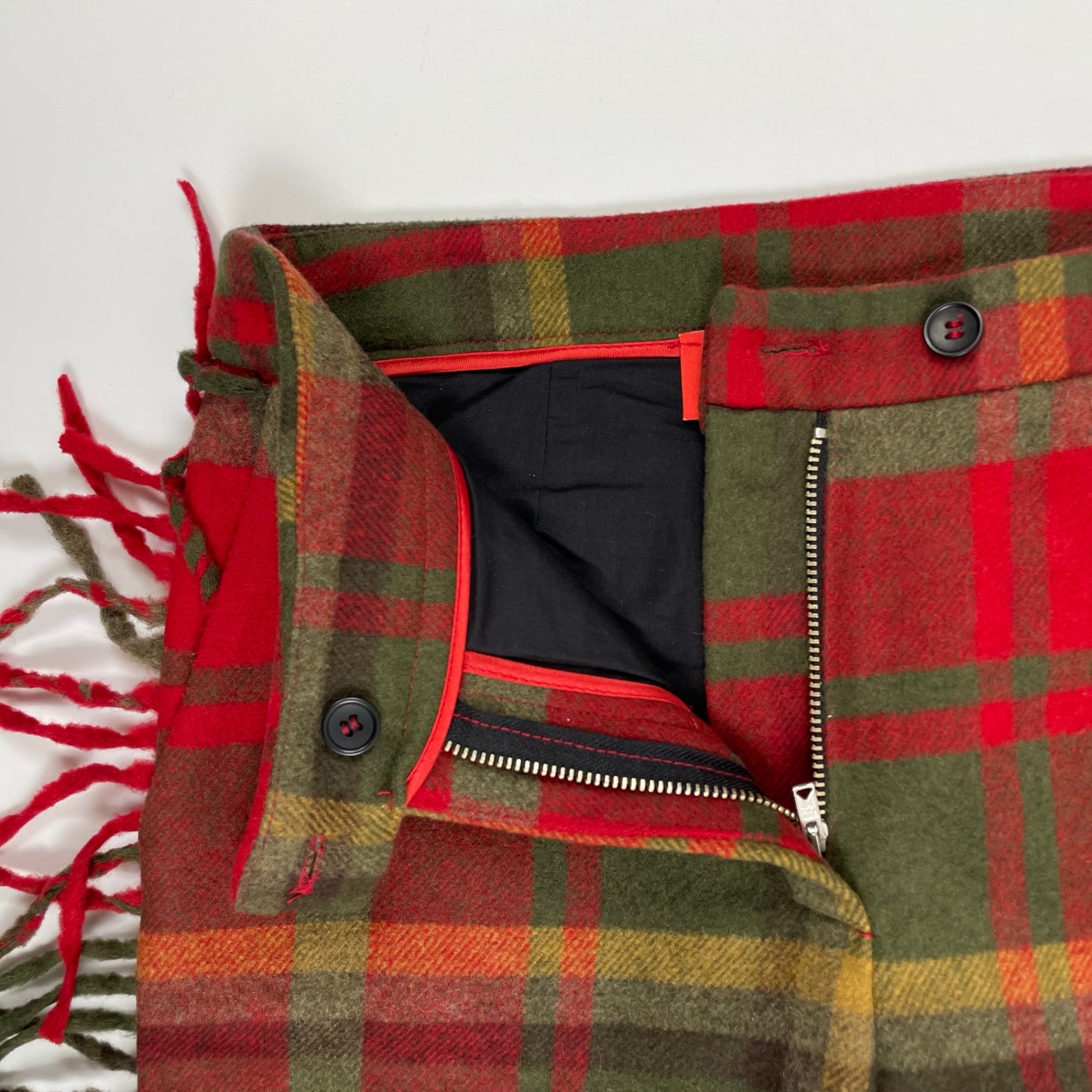 VIRGINIA BIZZI ヴァージニア ビッツィ / チェック柄フリンジパンツ H.P. FRANCE取り扱い 参考定価：35,000程度 SIZE:38