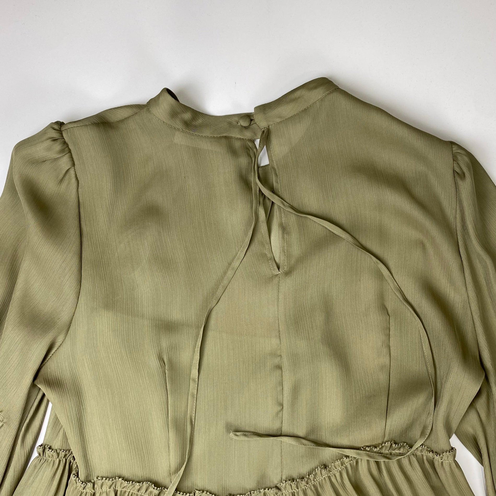 FRAY ID フレイアイディー / サテン楊柳ティアードワンピース オケージョン ペチコート付 参考定価：23,000+tax SIZE：1(S程度)