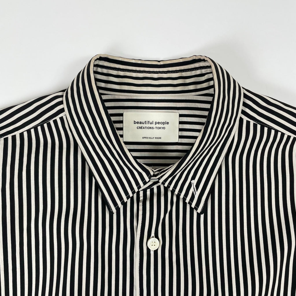 beautiful people / stripe river chin warmer shirt 参考定価：43,000+tax SIZE:40
