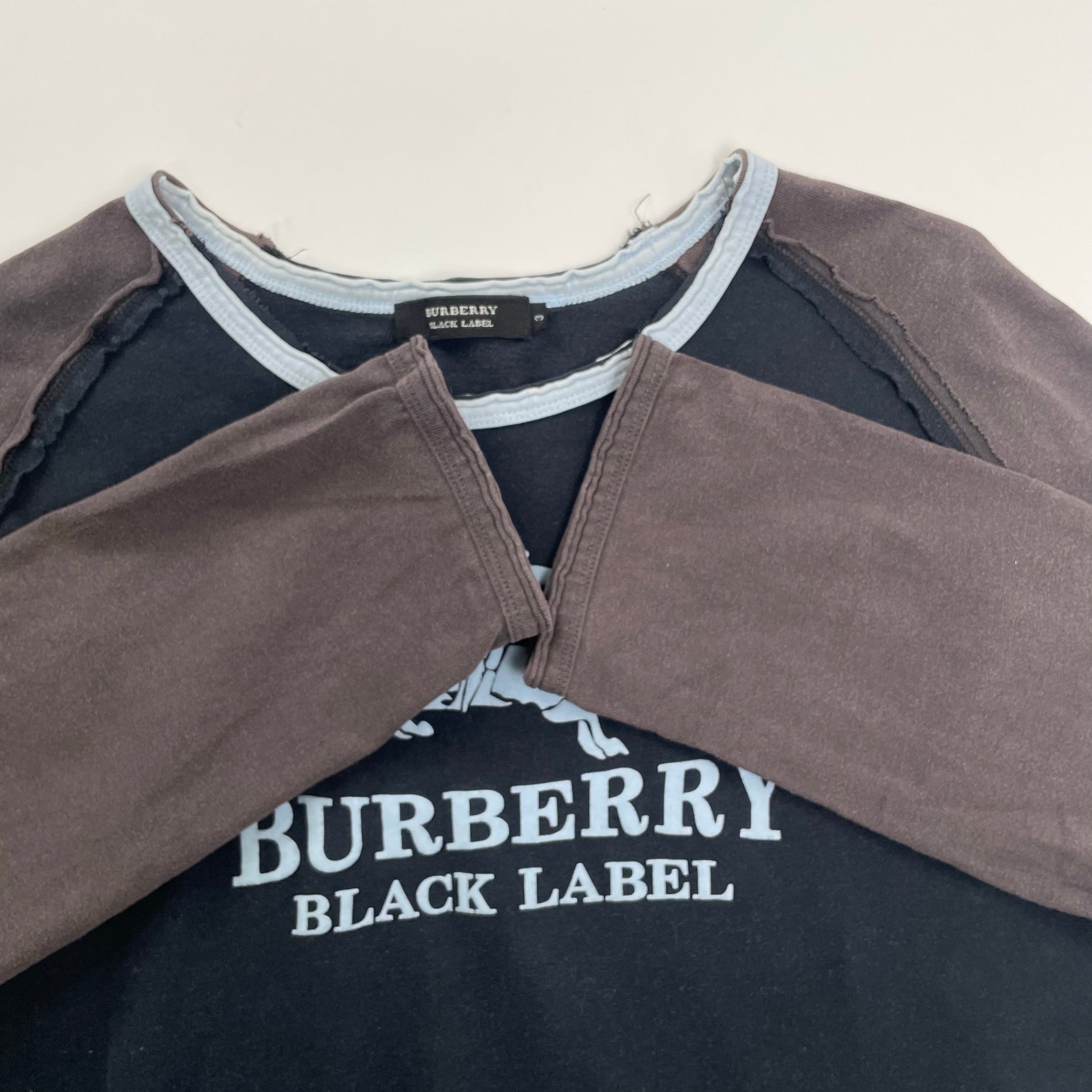 BURBERRY BLACK LABEL バーバリーブラックレーベル / 00s ラグランカットソー シャドーホース Y2K SIZE：3