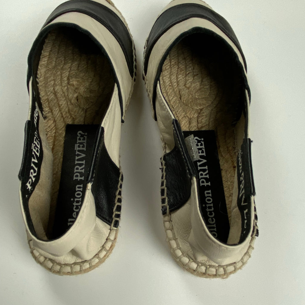 collection PRIVEE? コレクション プリヴェ / レザー ボーダー エスパドリーユ H.P FRANCE取扱い 参考定価：30,000程度 SIZE：35