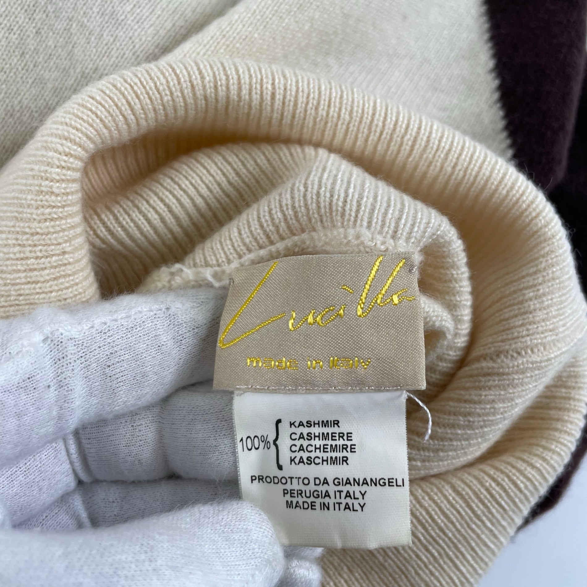 Gianangeli Knitwear Factory ジャンアンジェリ・ニットウェア・ファクトリー / カシミヤタートルネックニット 2トーン SIZE:42