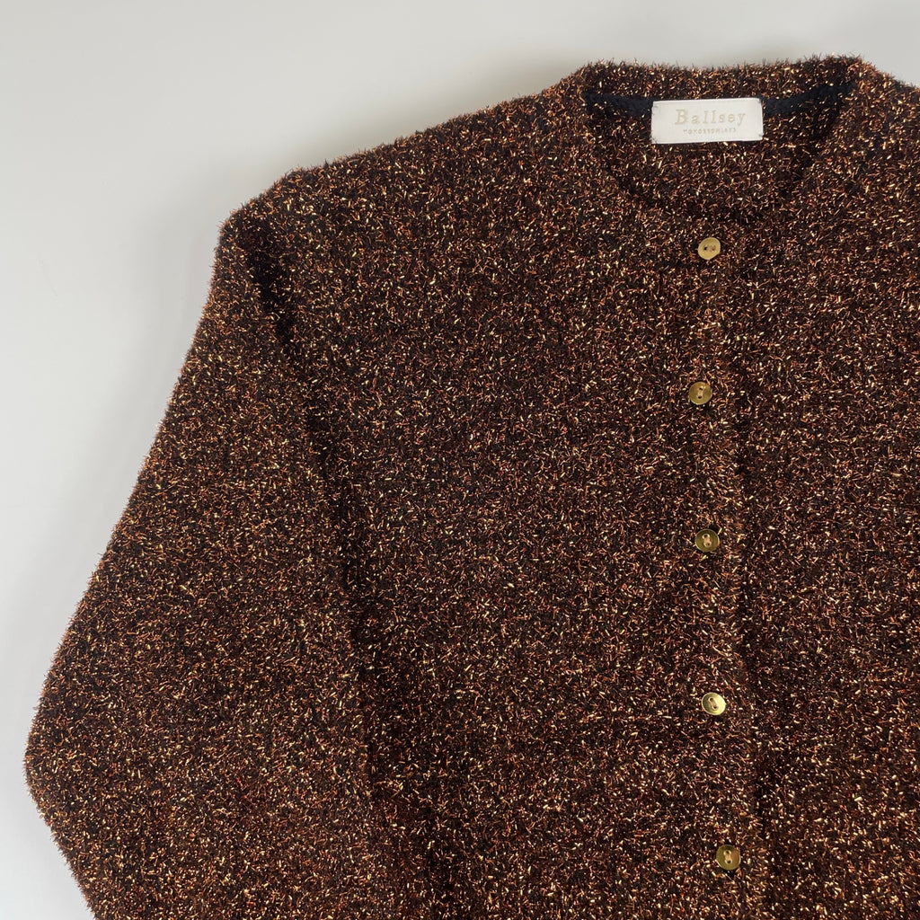 Ballsey ボールジー / シャイニーモールクルーネックカーディガン ブラウン 参考定価：21,000+tax SIZE:S