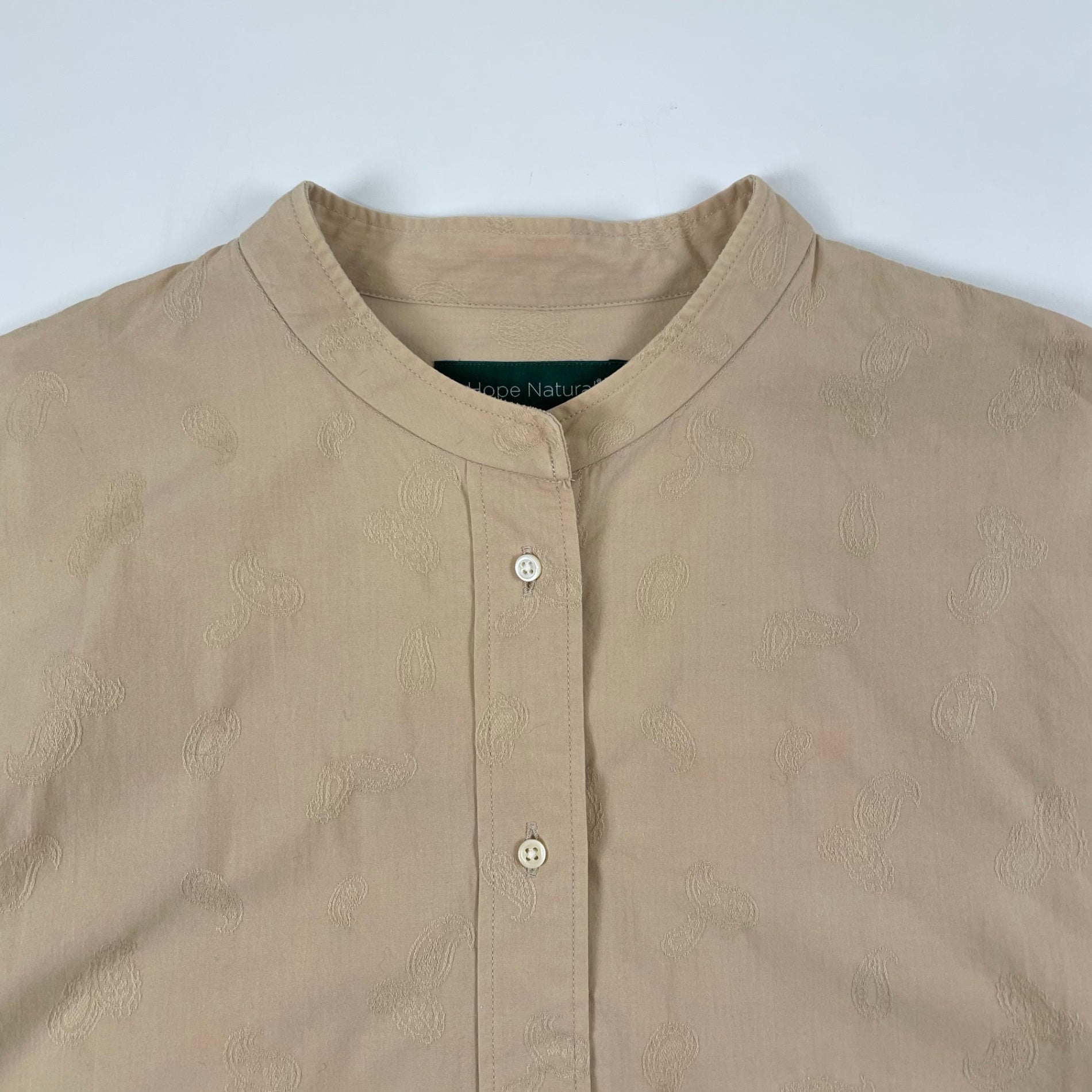 HOPE NATURAL / ジャガードバンドカラーシャツ 参考定価：17,000程度 SIZE:XL