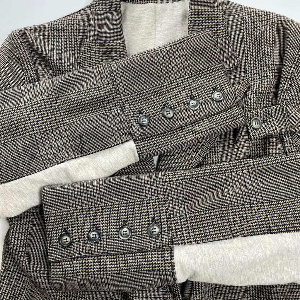 MIRIAM PONSA ミリアム ポンサ / 切替スウェット切替 グレンチェックコート 参考定価：50,000程度 SIZE:34