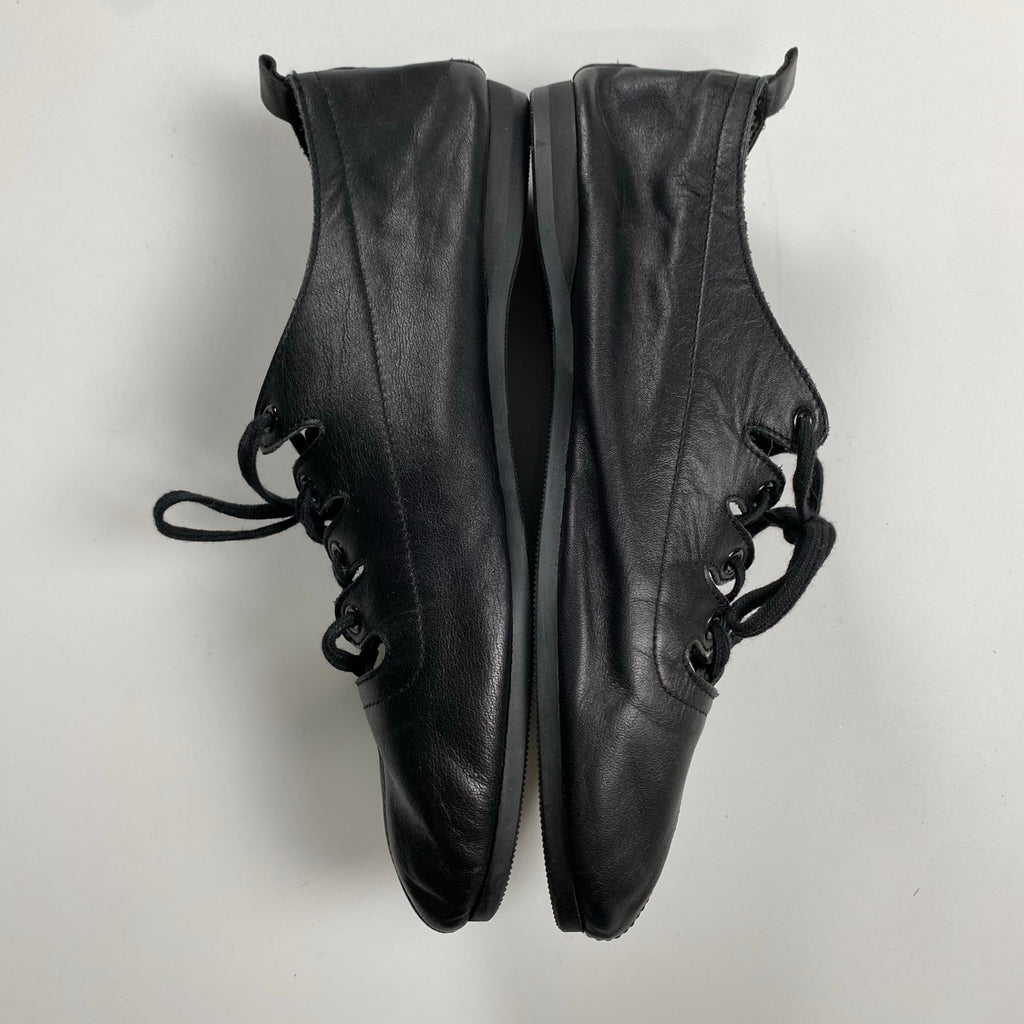 VINTAGE 8-90s yohji yamamoto ヨウジヤマモト / Gillies shoes ギリーシューズ レザー ブラック 丸文字 SIZE:M(23cm程度)